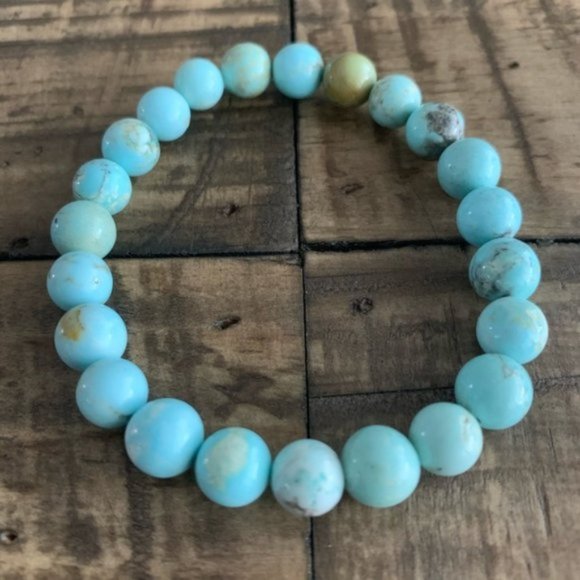 8mm Turquoise Chakra Stretch Bracelet - Picture 5 of 6